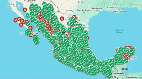 Mapa interactivo de Profeco para detectar cuáles son las gasolineras más baratas.