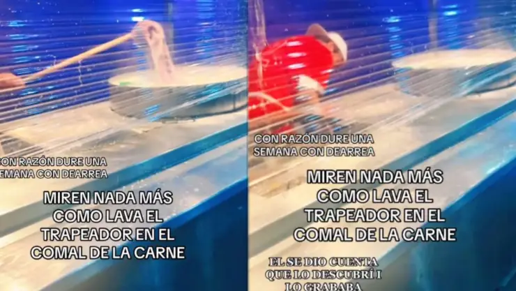 VIDEO: Taquero lava el trapeador en el comal donde cocina en CDMX