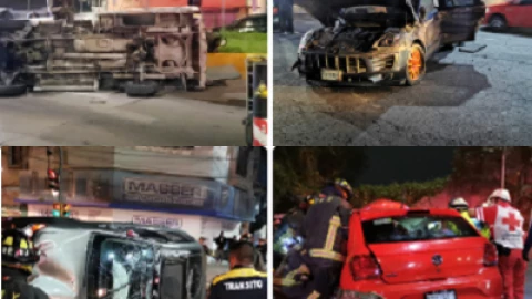 Noche de accidentes viales