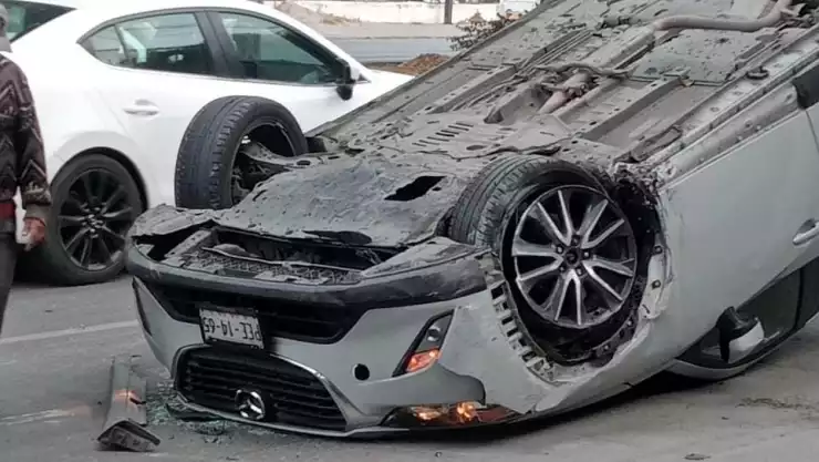 Volcadura bulevar norte Puebla hoy