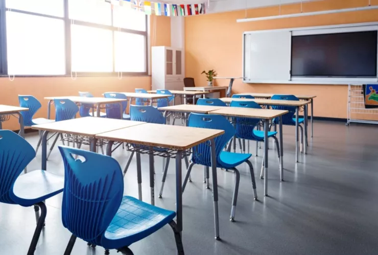 Foto de un salón de clases.