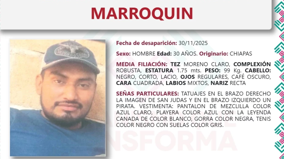 Carlos Iván Hernández Marroquín desapareció desde el 30 de noviembre del 2025