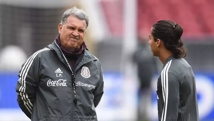 Gerardo Martino y Diego Lainez con Selección Mexicana