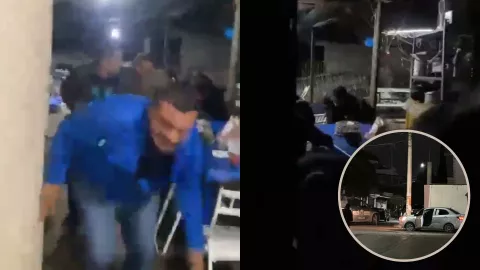 Vecinos de Buena Vista durante la balacera de jueves en Culiacán