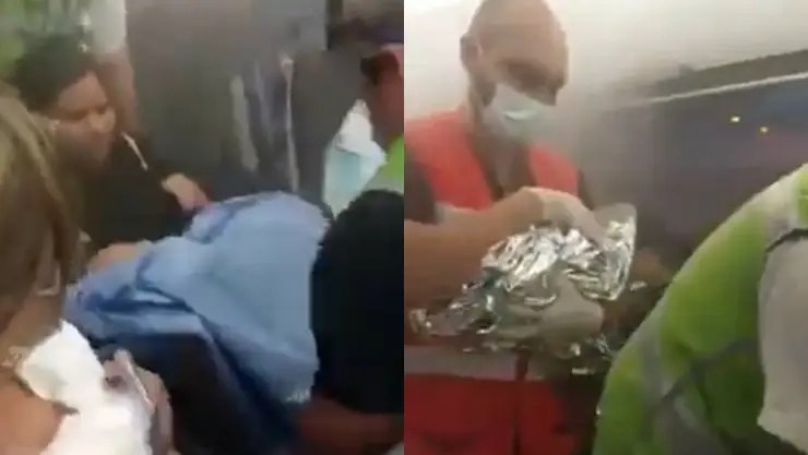 Mujer da a luz a su bebé en pleno vuelo; aterrizaron en Cancún