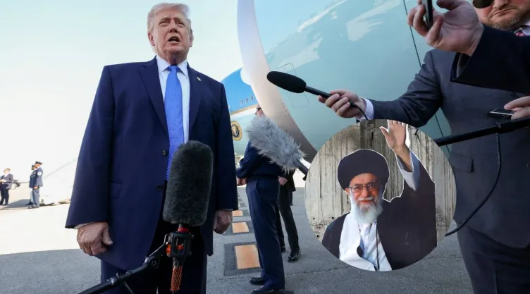 Fotos de Donald Trump y ayatola Alí Jamenei.