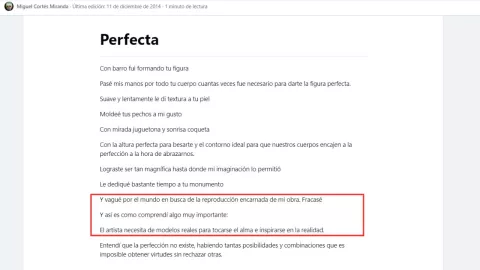 El poema “Perfecta” que el presunto feminicida de Iztacalco compartió en su cuenta de Facebook en el 2014