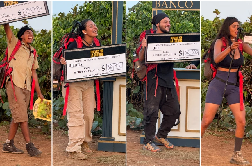 Tras cinco semanas de expedición en la selva, ocho de los 12 aventureros que iniciaron en Tentados por la fortuna 2025, lograron cruzar la meta llevándose un cheque por miles de pesos.