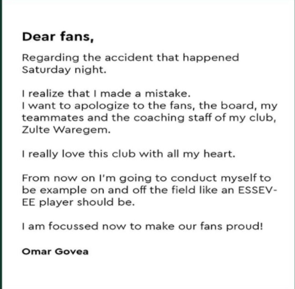 Omar Govea ofrece disculpas