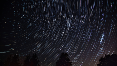 Beautiful shot of the night sky with breathtaking spinning stars