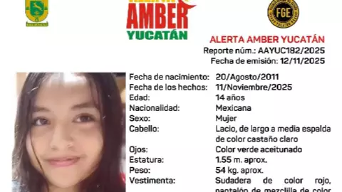 ¡Activan Alerta AMBER en Izamal! Buscan a menor de 14 años de edad desaparecida