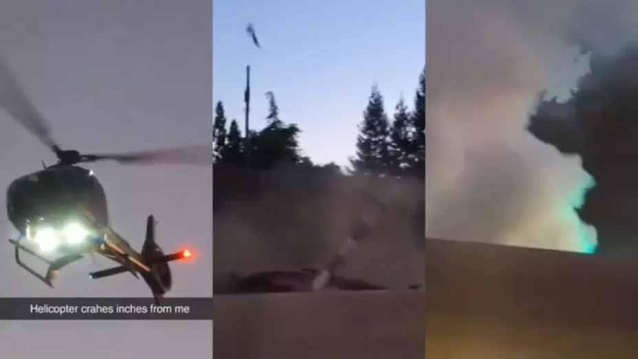 Desplome de helicóptero