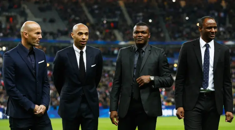Zinedine Zidane, Thierry Henry, Marcel Desailly y Patrick Viera