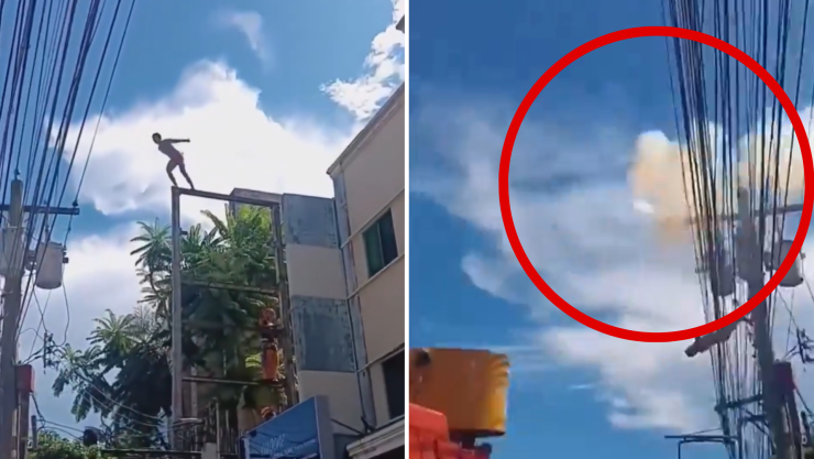 Hombre se arroja a cables de alta tensión y se electrocuta; video causa impacto en redes.png