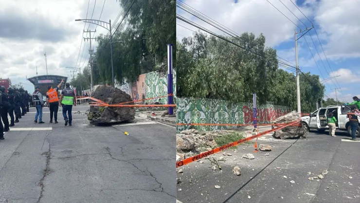 Roca de más de 2 toneladas cae del Cerro del Tepeyac; adulto mayor resulta lesionado