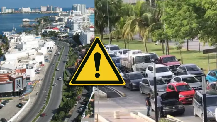 Tráfico en Cancún HOY, 13 de abril, con regreso a clases; lluvia y desviación en el Boulevard Kukulcán