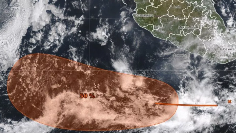 Zona de baja presión en el Pacífico