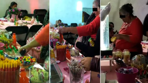 Una señora arrasa con la mesa de dulces y la exhiben en las redes sociales