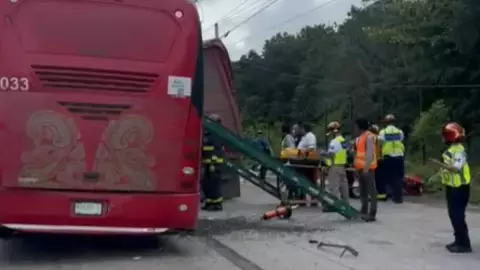 ¡Impresionante! Fuerte accidente de camión de pasajeros en Cancún deja a una persona sin vida