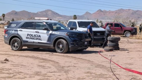 cuerpo calcinado en predio