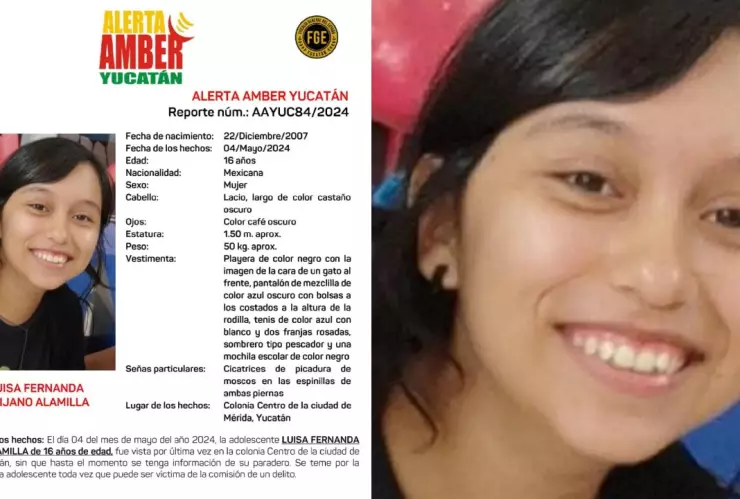 Alerta Amber Luisa Fernanda Quijano Alamilla Yucatán