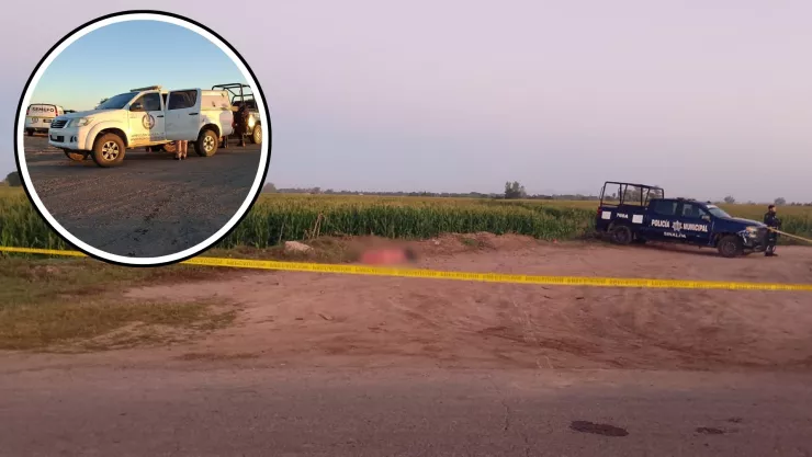 Hombre envuelto en cobija en Navolato