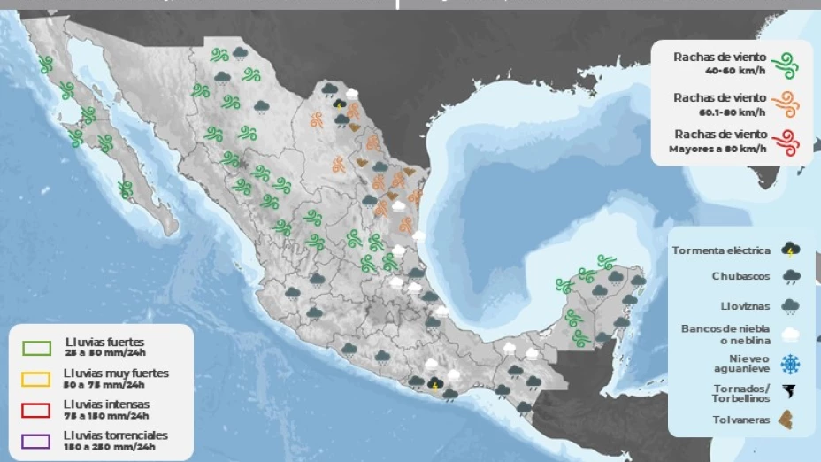 Clima en México 9 de marzo