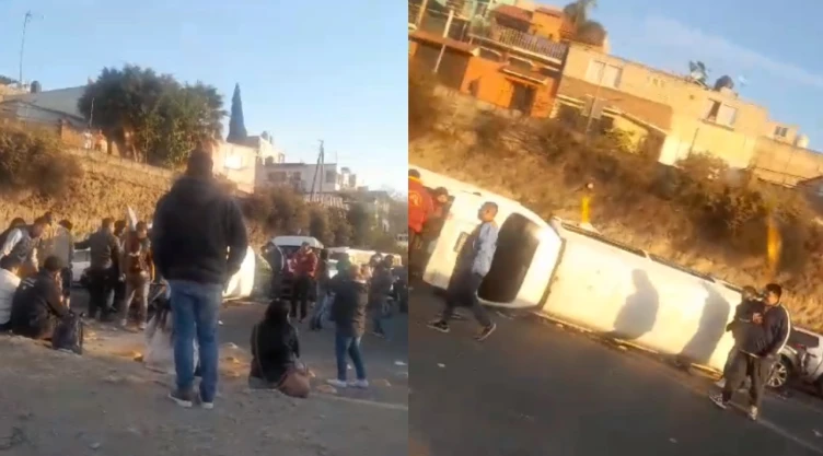 Volcadura en Boulevard Luis Donaldo Colosio deja 15 heridos Naucalpan.jpg