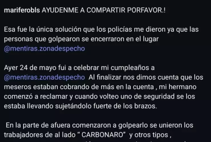 Agresión capturas Bar Pachuca