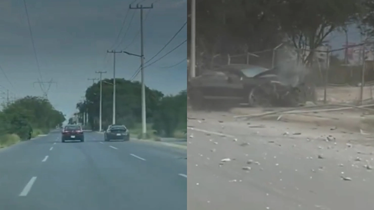 Juega-arrancones-en-Escobedo-Nuevo-Léon-choca-y-tira-postes-de-luz