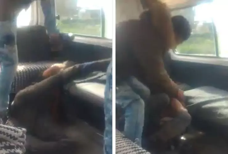 Uno de los pasajeros de una combi en Zumpango, Edomex, reconoció a un presunto ladrón, por lo que empezó a golpearlo.