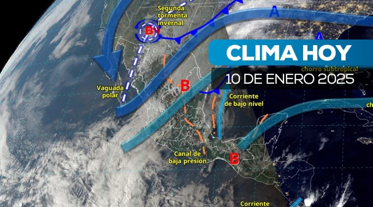 El clima en México se complica este 10 de enero por una tormenta invernal y un frente frío