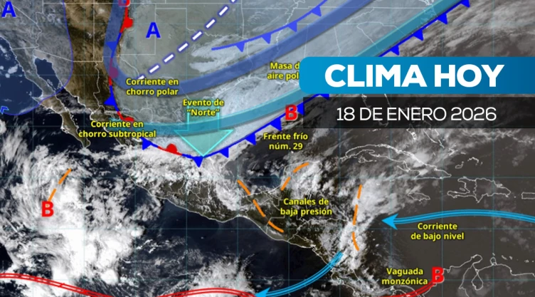 Pronostico del clima en México; frente frío 29 desata lluvias