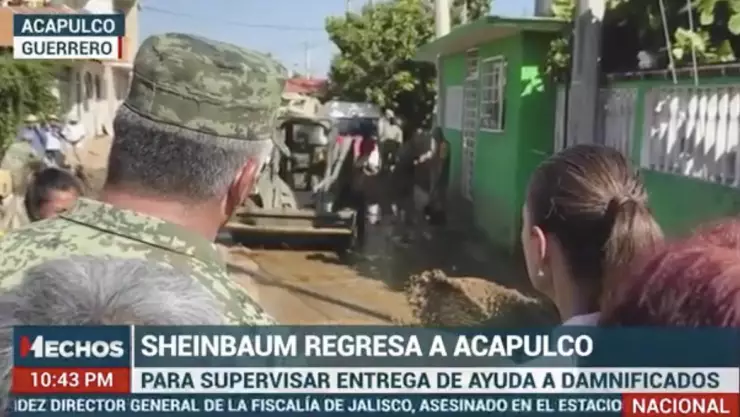 Claudia Sheinbaum visita Acapulco para atender a damnificados por huracán “John”