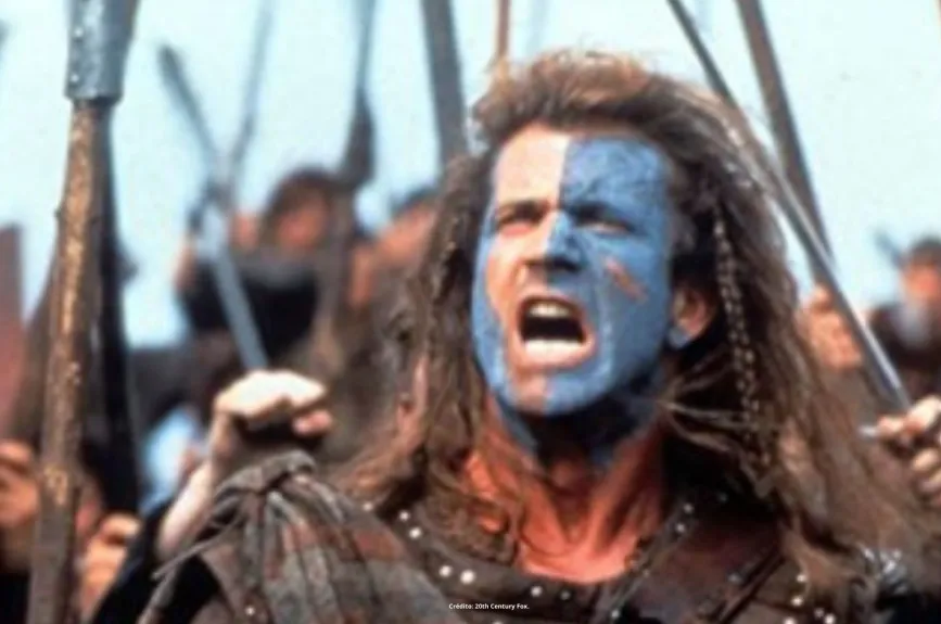 Escena de la película Corazón Valiente (Braveheart) con Mel Gibson por Azteca 7.