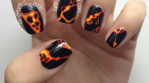 Uñas con efecto lava