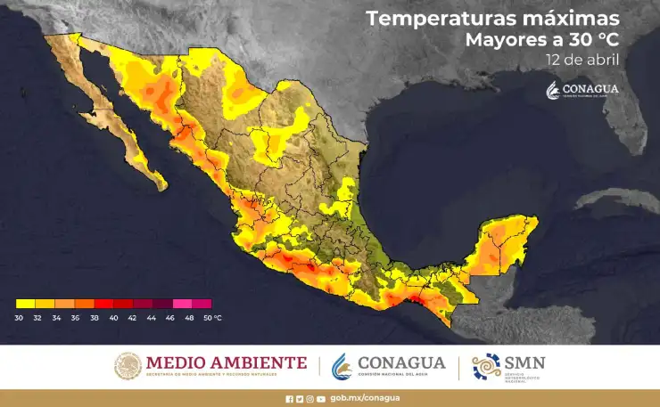 Clima en México 12 de abril