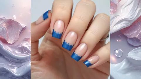 Manicura francesa azul reinventada