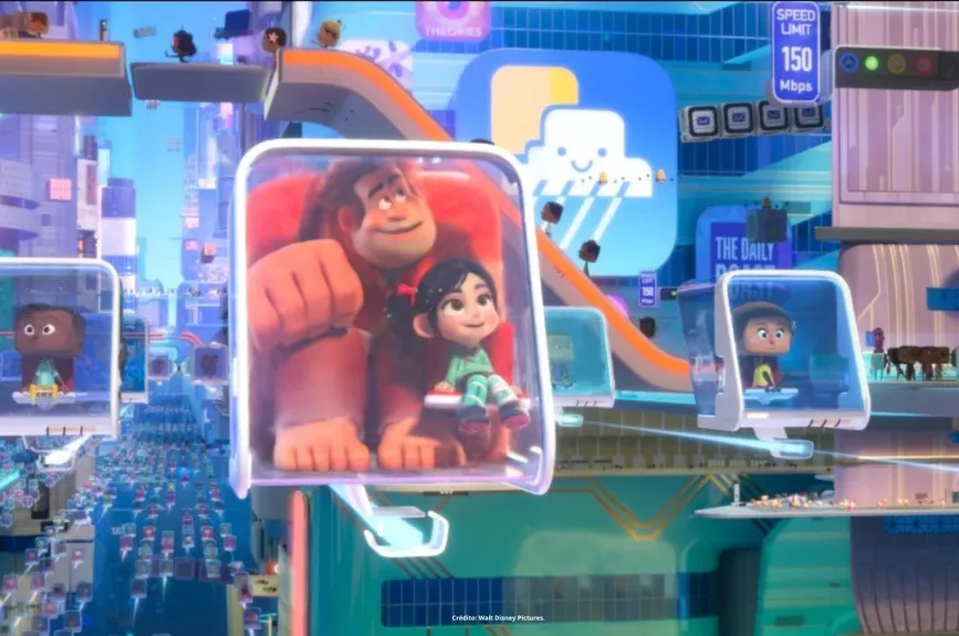La película Wifi Ralph incluyó en varias de sus escenas a personajes de otras películas animadas, así como marcas y mucho más. | Estreno Platinum por Azteca 7