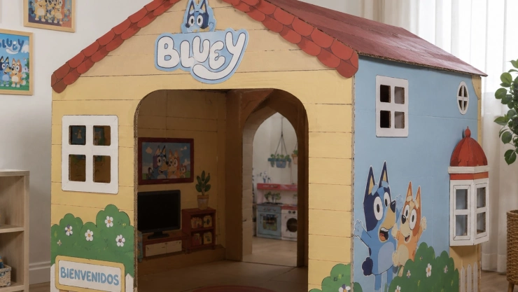 Manualidades de Bluey: cómo hacer una casita con cajas de cartón, paso a paso