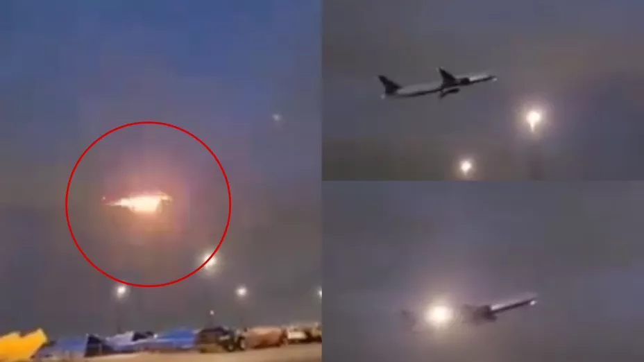 Video de avión se incendia en despegue en Toronto Canadá
