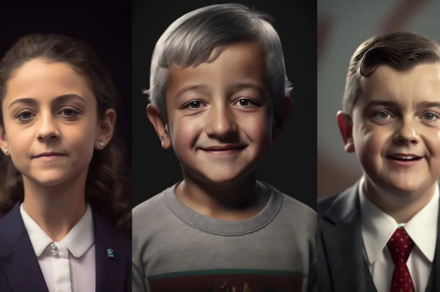 AMLO, Sheinbaum y Ebrard son recreados por Inteligencia Artificial previo al Día del Niño