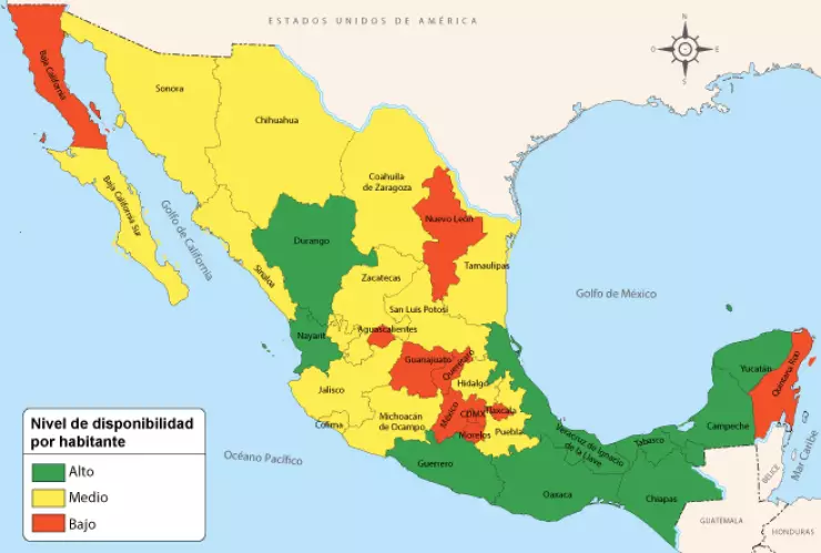 Agua en México estados con sequia