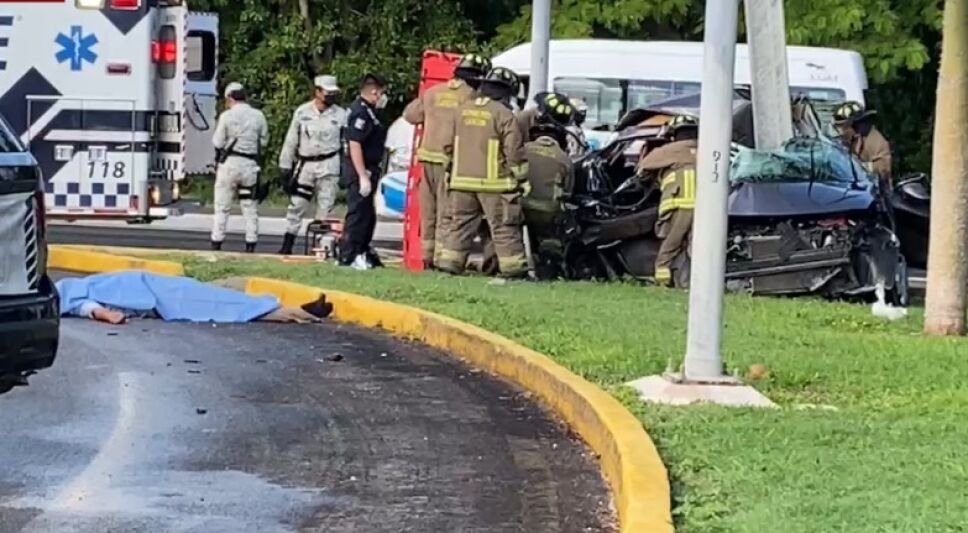 accidente en la zona hotelera de Canún