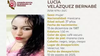 Lucía Velázquez Bernabé, reportada como desaparecida en Veracruz ¿Qué sabemos de su desaparición?
