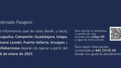 mexicana de aviación suspende rutas