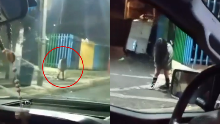 Policías huyen al encontrar una figura aterradora.