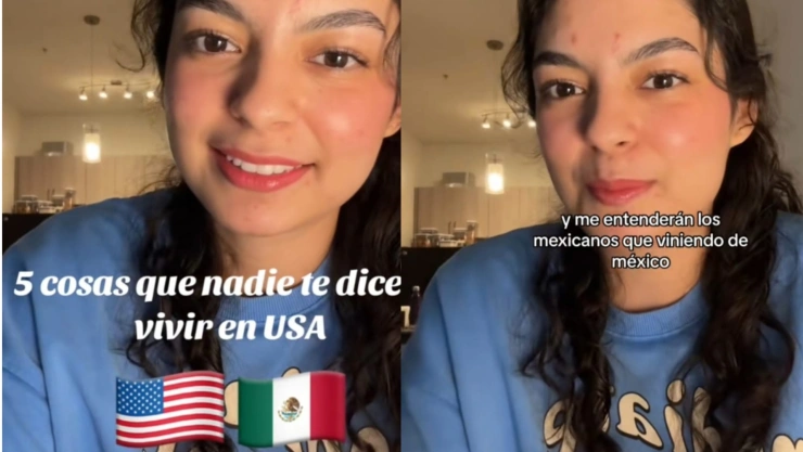 Mujer hispana que habla a la cámara desde Texas