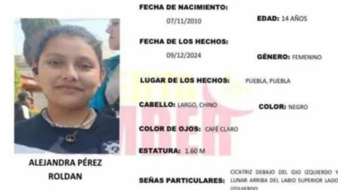 Reportan a la niña Alejandra Pérez Roldán como desaparecida en Puebla