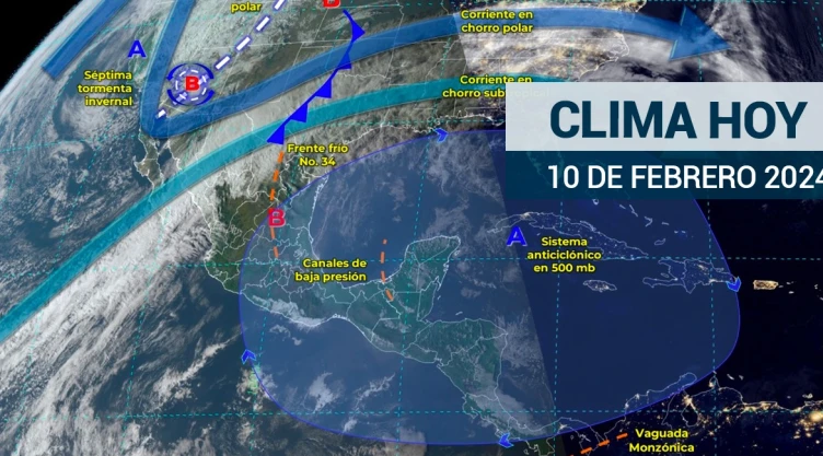 Clima hoy 10 de febrero será helado debido al frente frío 34 y a la séptima tormenta invernal